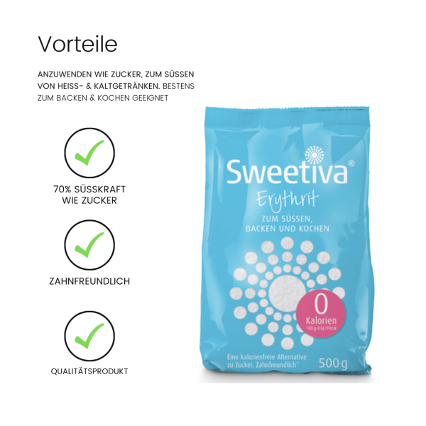 Sweetiva Erythrit 500g - zum Süßen, Backen und Kochen
